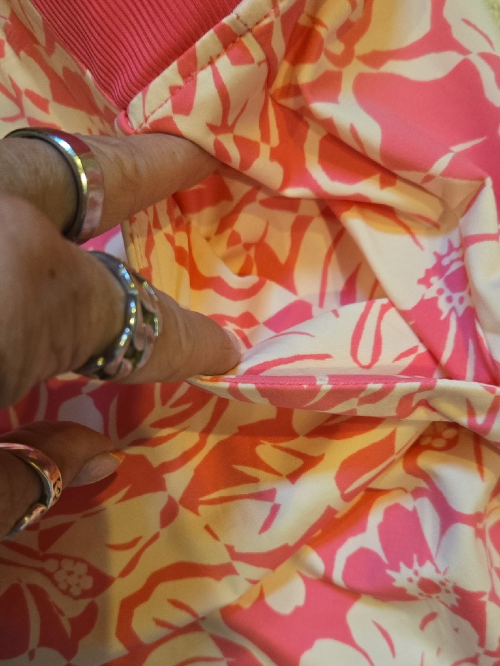 Island Collection Stella Parker Pink/White Tropical Print Skort - Picture 4 of 8